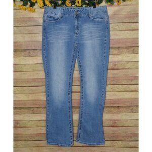Long Elegant Legs Ladies Light Wash Flare Leg Blue Jeans Size 18 Tall Stretch De